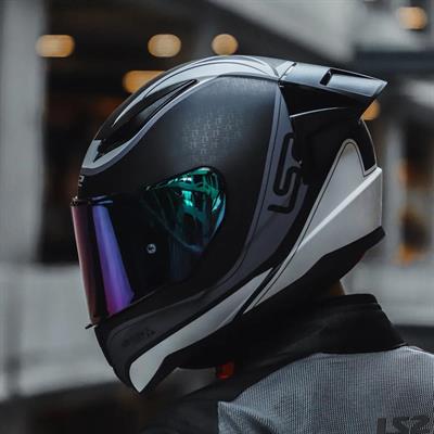 Ls2 Rapid Deeper Race Full Face Motosiklet Kaskı Yarış Spoiler + Koyu Mavi Vizör