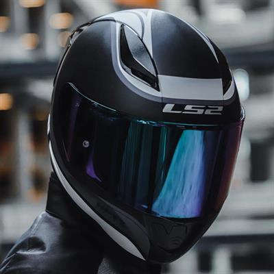 Ls2 Rapid Deeper Race Full Face Motosiklet Kaskı Yarış Spoiler + Koyu Mavi Vizör