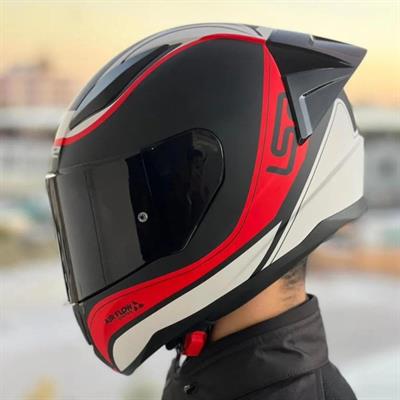 Ls2 Rapid Deeper Race Full Face Motosiklet Kaskı Yarış Spoiler + Şeffaf ve Siyah Vizör