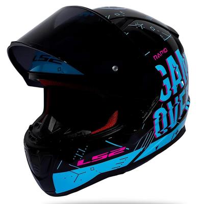 Ls2 Rapid Player Full Face Motosiklet Kaskı - Şeffaf + Siyah Vizörlü