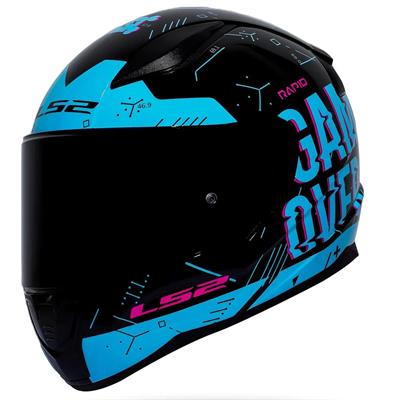 Ls2 Rapid Player Full Face Motosiklet Kaskı - Şeffaf + Siyah Vizörlü