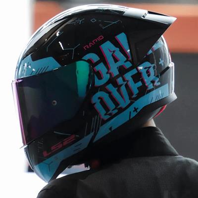 Ls2 Rapid Player Race Full Face Motosiklet Kaskı Yarış Spoiler + Siyah Vizör