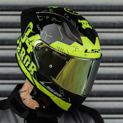 Ls2 Rapid Player Race Full Face Motosiklet Kaskı Yarış Spoiler + Siyah Vizör