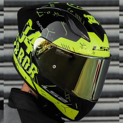 Ls2 Rapid Player Race Full Face Motosiklet Kaskı Yarış Spoiler + Siyah Vizör