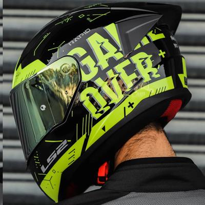 Ls2 Rapid Player Race Full Face Motosiklet Kaskı Yarış Spoiler + Siyah Vizör