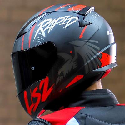 Ls2 Rapid Raven Full Face Motosiklet Kaskı - Siyah Vizörlü