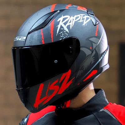 Ls2 Rapid Raven Full Face Motosiklet Kaskı - Siyah Vizörlü