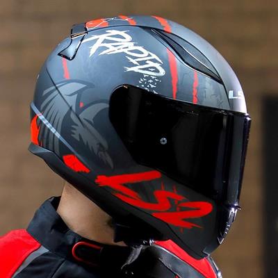 Ls2 Rapid Raven Full Face Motosiklet Kaskı - Siyah Vizörlü