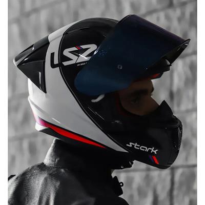 Ls2 Rapid Stark Race Full Face Motosiklet Kaskı Yarış Spoiler + Gökkuşağı Vizör