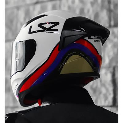 Ls2 Rapid Stark Race Full Face Motosiklet Kaskı Yarış Spoiler + Şeffaf ve Siyah Vizör