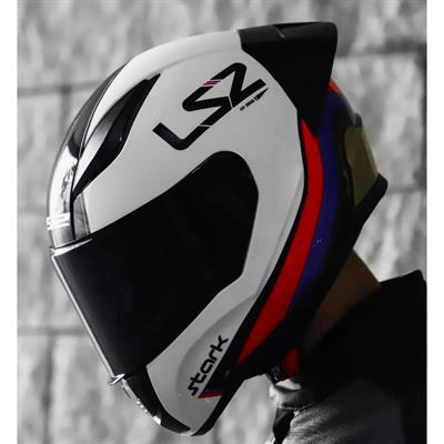 Ls2 Rapid Stark Race Full Face Motosiklet Kaskı Yarış Spoiler + Şeffaf ve Siyah Vizör