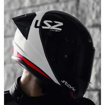 Ls2 Rapid Stark Race Full Face Motosiklet Kaskı Yarış Spoiler + Siyah Vizör