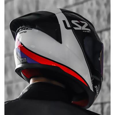 Ls2 Rapid Stark Race Full Face Motosiklet Kaskı Yarış Spoiler + Şeffaf ve Gökkuşağı Vizör