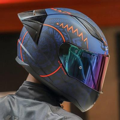 Ls2 Rapid Takaroa Race Full Face Motosiklet Kaskı Yarış Spoiler + Koyu Mavi Vizör