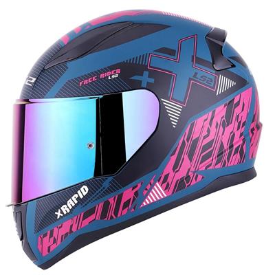 Ls2 Rapid Xtreet Full Face Motosiklet Kaskı - Koyu Mavi Vizörlü