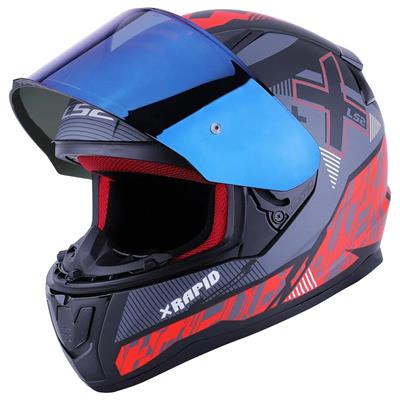 Ls2 Rapid Xtreet Full Face Motosiklet Kaskı - Koyu Mavi Vizörlü