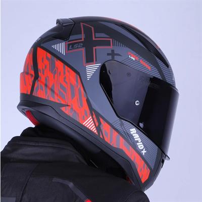 Ls2 Rapid Xtreet Full Face Motosiklet Kaskı - Siyah Vizörlü