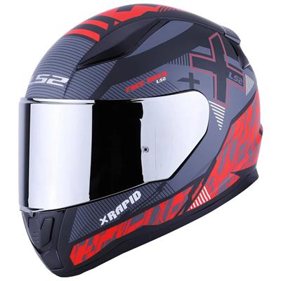 Ls2 Rapid Xtreet Full Face Motosiklet Kaskı - Şeffaf + Siyah Vizörlü