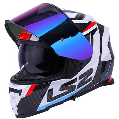 Ls2 Storm 2 Racer Full Face Motosiklet Kaskı Şeffaf + Gökkuşağı Vizörlü