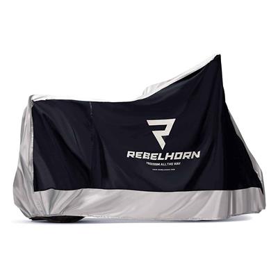 MOTORCYCLE COVER REBELHORN COVER II BLACK/SILVER