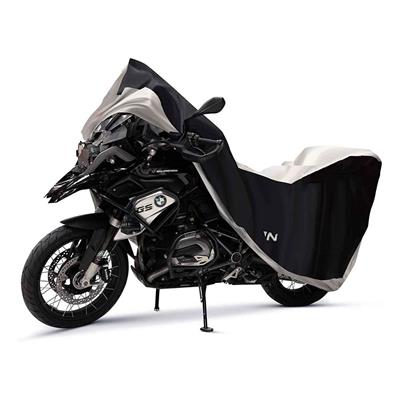 MOTORCYCLE COVER REBELHORN COVER II BLACK/SILVER