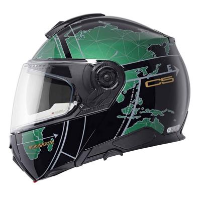 Schubert C5 Globe Green Çene Açılır Motosiklet Kask