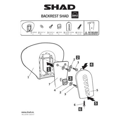 Shad Yamaha Xmax 125/300/400 Sissy Bar Y0XM37RV-D0RP05