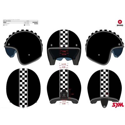 Shiro Jet&Cafe SH-SAGA RudeBoy Açık Motosiklet Kaskı + Terek