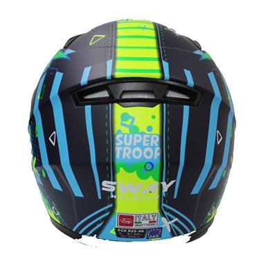 Sway 815 Mat Alien Çocuk Motosiklet Kaskı