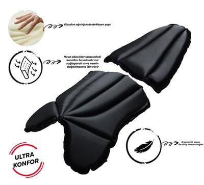 Vexo Hava Destekli Motosiklet - Scooter Konfor Sele Minderi Takım - Universal