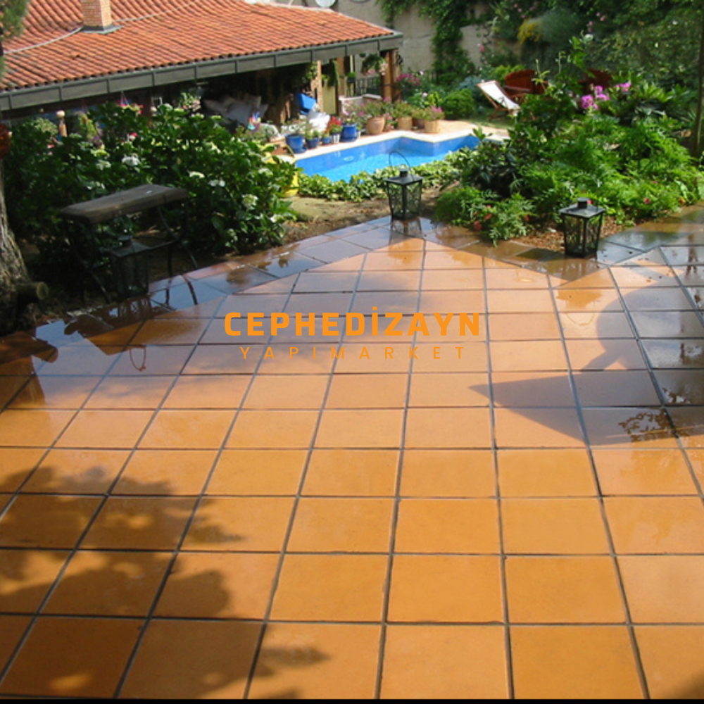 Işıklar Tuğla Cotto Yer Karosu Kare Sarı Ct1 240x240x15 mm