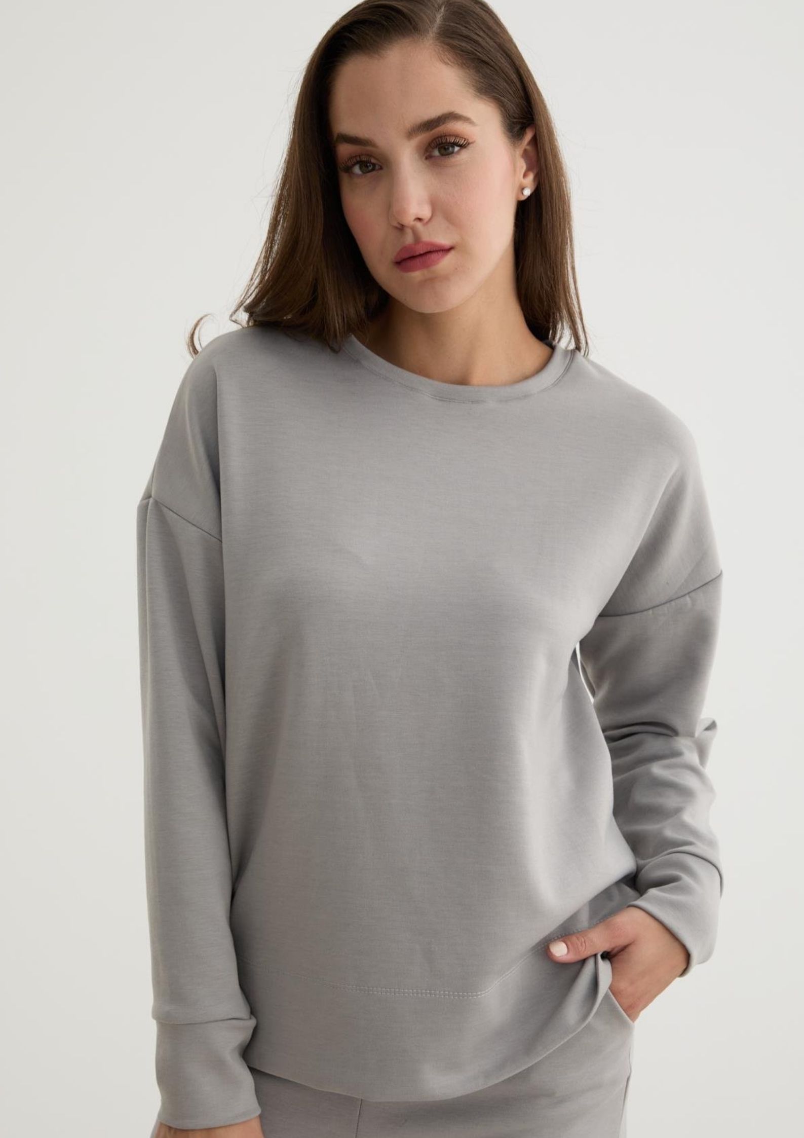 Gri kadın sweatshirt