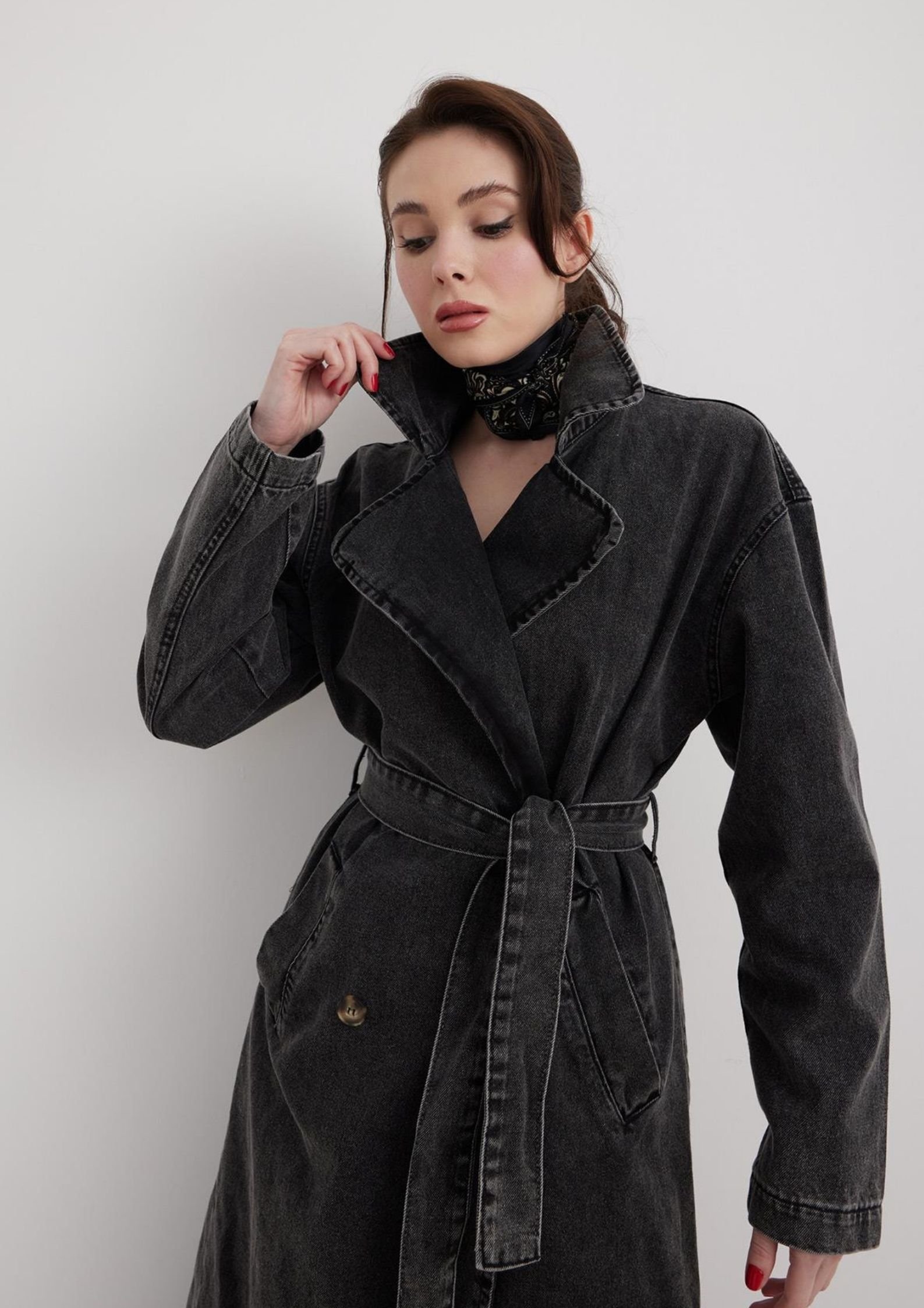 denim trençkot