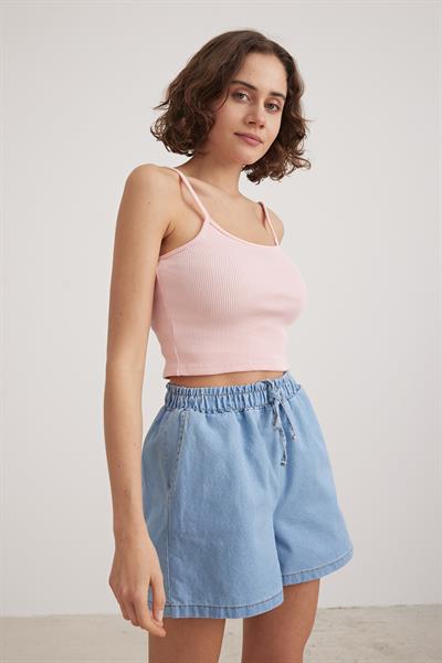 Askılı Kadın Crop Atlet PUDRA