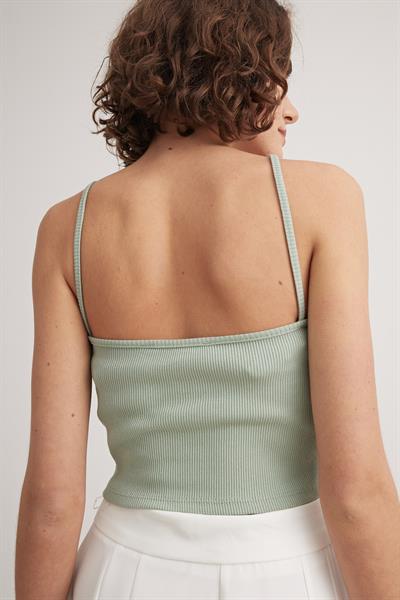 Askılı Taş İşlemeli Crop Atlet MİNT