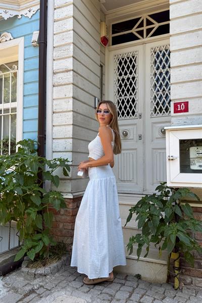 Beli Lastikli Gipeli Etek EKRU