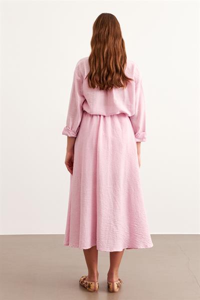 Beli Lastikli Keten Etek PEMBE