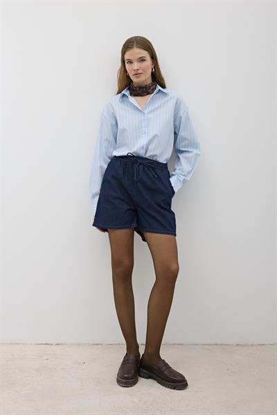 Beli Lastikli Kot Şort TAŞ YIKAMA