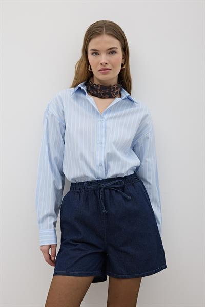 Beli Lastikli Kot Şort TAŞ YIKAMA