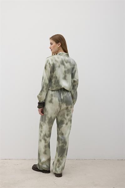 Beli Lastikli Saten Pantolon HAKİ