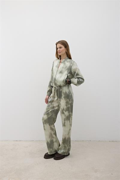 Beli Lastikli Saten Pantolon HAKİ