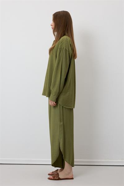 Beli Lastikli Yırtmaçlı Pantolon HAKİ