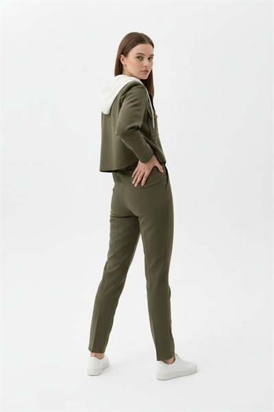 Çıkma Kapişonlu Spor Ceket HAKİ