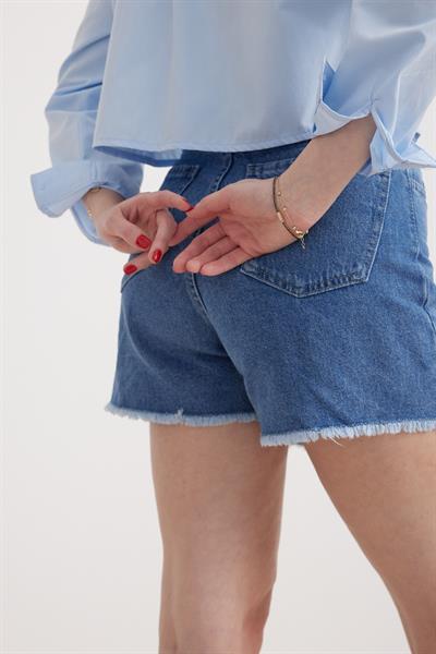 Denim Şort Etek BLUE