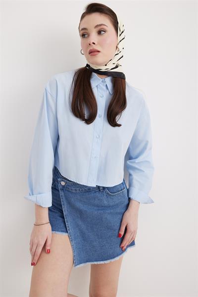 Denim Şort Etek BLUE