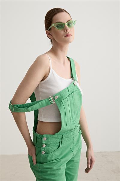 Gabardin Kadın Salopet YEŞİL
