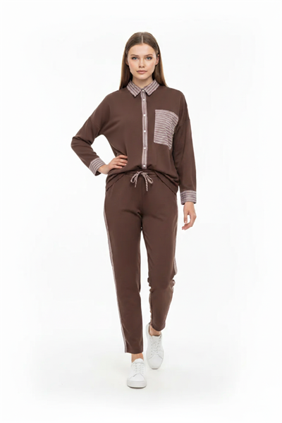 Garni Takım Gömlek KAHVE