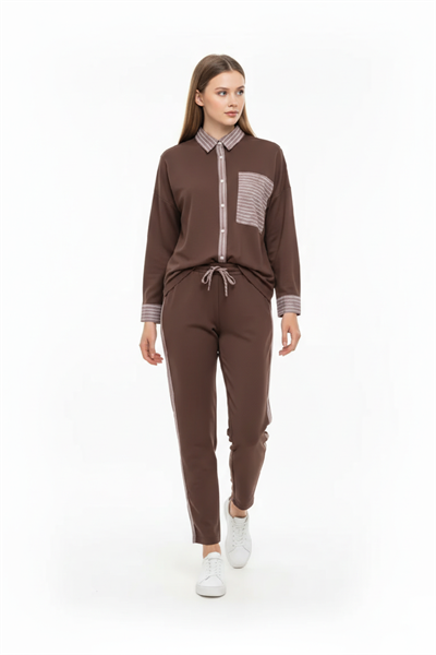 Garni Takım Gömlek KAHVE