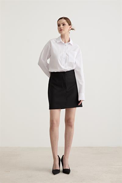 Gömlek Detaylı Elbise BEYAZ