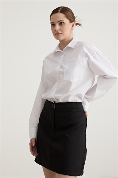 Gömlek Detaylı Elbise BEYAZ